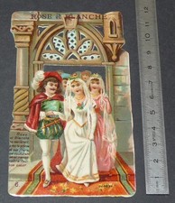 CHROMO 1890-1900 PINK AND WHITE MAURIN CHOCOLATE TALE BROTHERS GRIMM 5