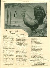 Antique Advertising Zenith the Rooster Louis Tesson 1915 Magazine Issue Watch