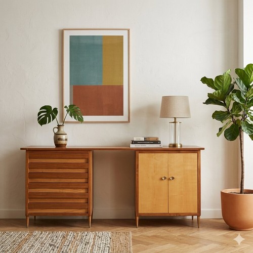 Meuble vintage plaqué - vintage,