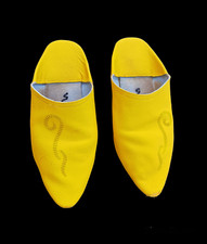 Pantoufles en cuir naturel