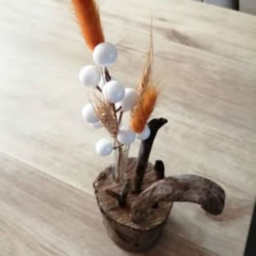 Deco bois flotte - bois, (8x8x30)cm