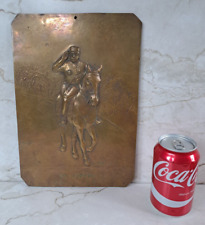 belle plaque en bronze portrait général Joffre à cheval par J. Bory Ed. médaille