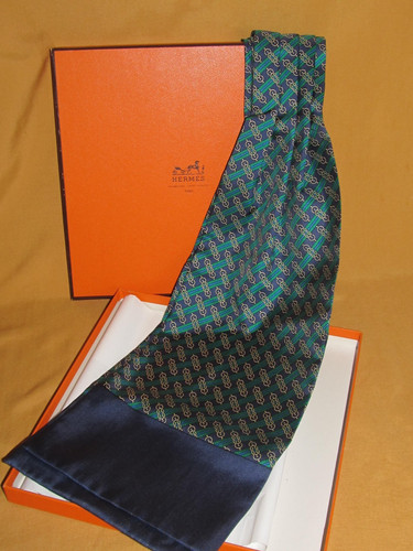 Foulard ascot hermès bleu - foulard,