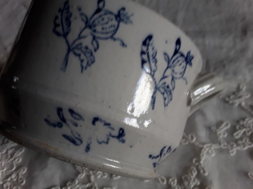 Pot grès ancien décor - pot,