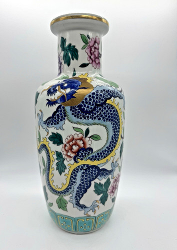 Vase chinois décor dragons - vase,