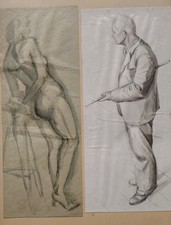 Pretty drawing lead mine nude study female man costume school art Leicester 