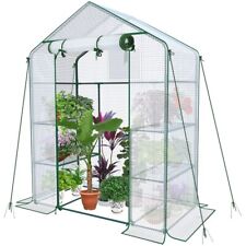 VOUNOT Serre de jardin avec etageres et bache PE renforcee 135g/m2 143x73x195cm