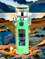 BRIQUET ARC - LAMPE DE POCHE 3 NIVEAUX - BOUSSOLE  CHARGE USB - IDEE KDO / VERT