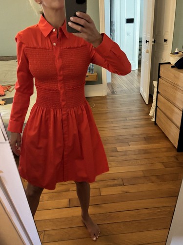 Maje robe chemise rouge