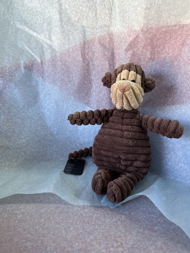 Brown corduroy monkey plush - brown,