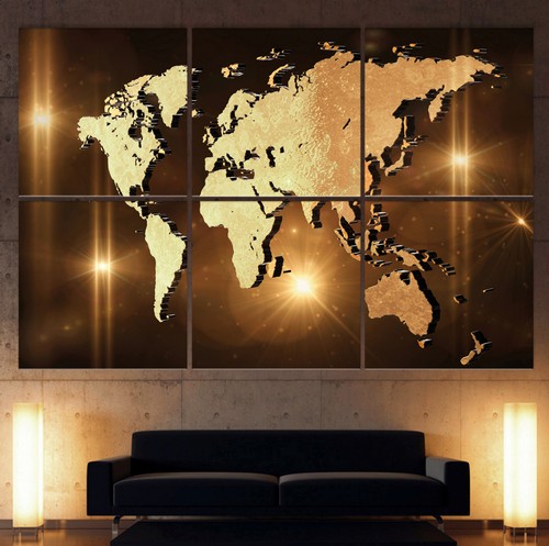 Carte monde toile abstraite - carte,