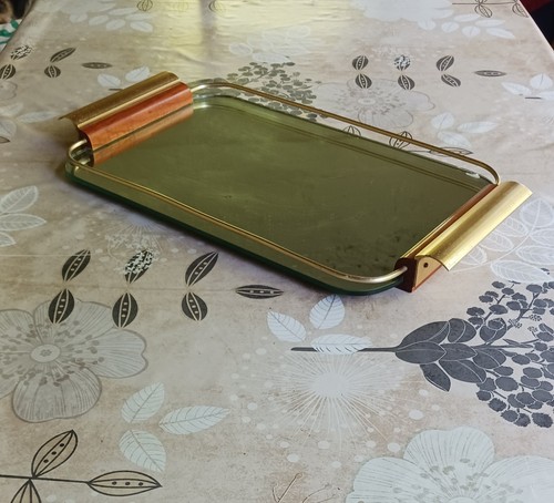 Grand plateau miroir - miroir, vintage