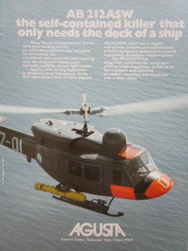 1976 pub agusta helicopter - 4/1976,