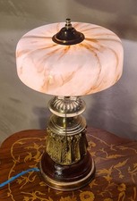 lampe 1900 laiton bronze bois