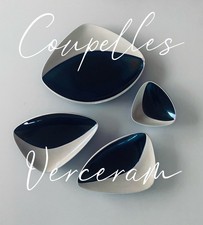 Ensemble de coupelles Verceram années 50/60, design organique moderniste