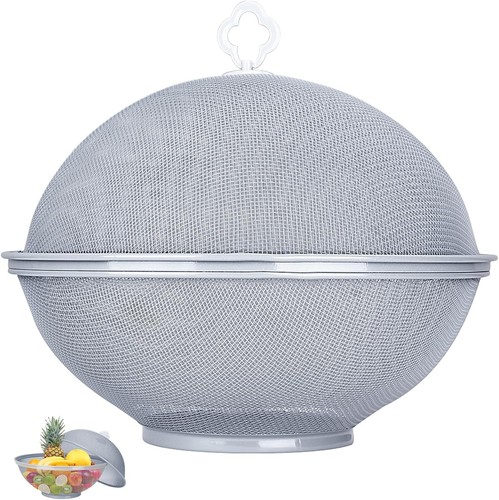 Metal mesh fruit bowl - bowl, lid