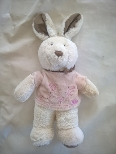 Peluche doudou lapin blanc