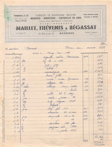 1951 mercerie knettierie - 1951,