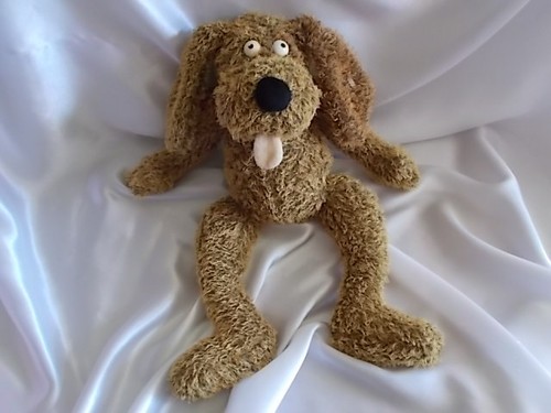 Doudou chien marron - , chiné