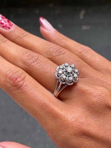 Bague marguerite blanc - bague,
