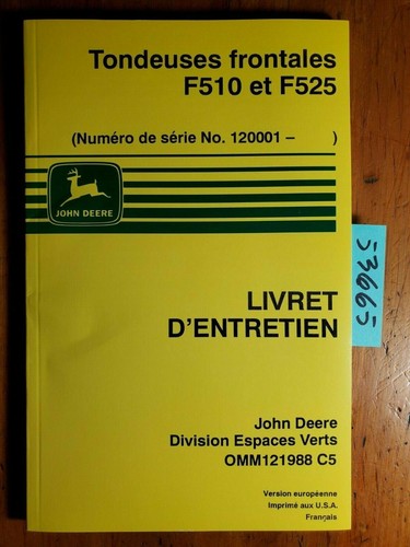 John deere f510 f525 tondeuse - f525,