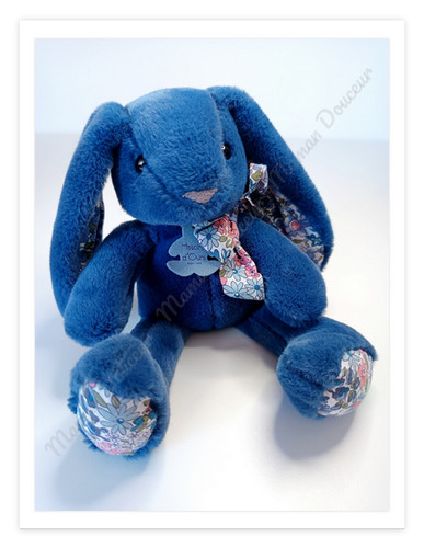 Peluche doudou lapin - peluche/doudou, bleu