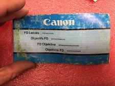 FT1 CANON FD Lenses 1981 Manual Objectifs 