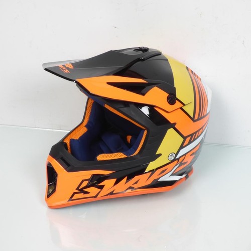 Casque cross orange noir