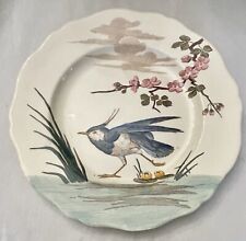 LUNEVILLE EARTHENWARE PLATE THE GREAT BIRDS POLYCHROME DECORATIONS