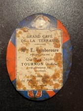 Rare Ancien petit miroir Publicitaire Café Terrasse french antique mirror