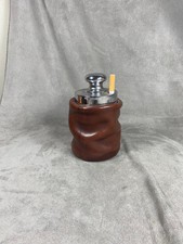 Vintage Nova Techno Made in Italy 1960 Metal and Leather Cigarette Dispenser