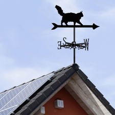 Girouette décorative en métal en forme de chat, ornement fer forgé pour