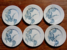 6 anciennes assiettes plates K & G  LUNEVILLE Décor de fruits groseille / Cassis