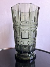 Art Deco St Lambert Val Green Glass Vase