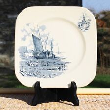 Antique Longchamp 24cm Earthenware Flat Plate Beach Model