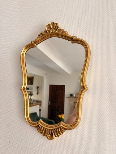 Ancien miroir murale doré - miroir,