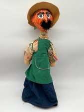 Marionnette de jardinier artisanale papier mâché vernis