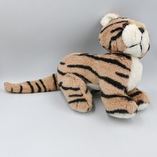Peluche chat tigre beige