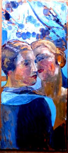 Art deco grande huile - art,