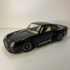 Burago Porsche 959 Noir 1/24 Métal Voiture Miniature Collection Made In Italy
