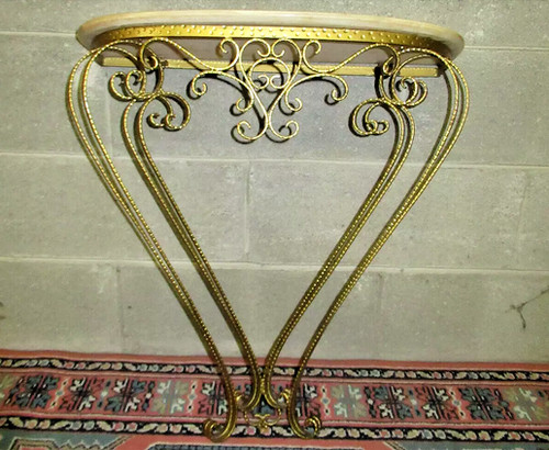 Ancienne console volute en - console,