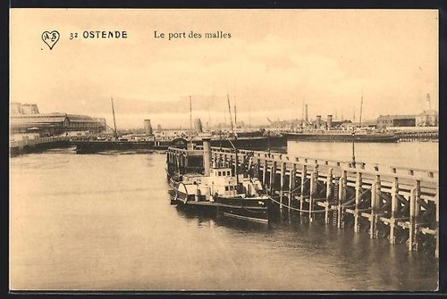 Cpa ostende port des - cpa,