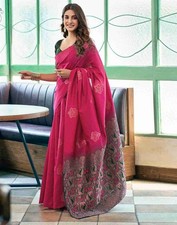 Saree En Soie Lichi Rose
