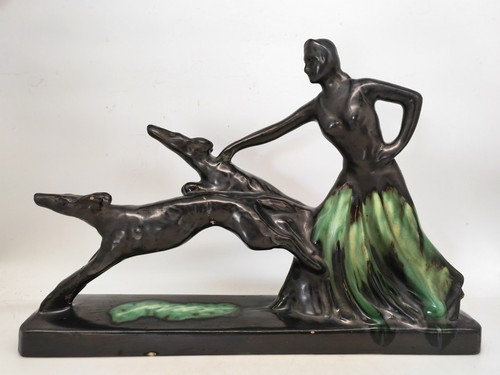 Sculpture art déco femme aux - femme,