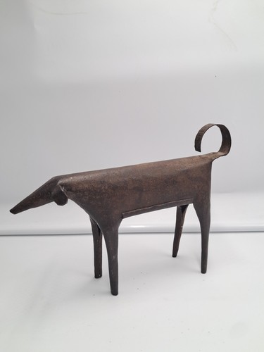 Sculpture brutaliste chien fer