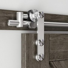 Smartstandard 8ft Sliding Barn Door Hardware Kit Stainless Steel Silver