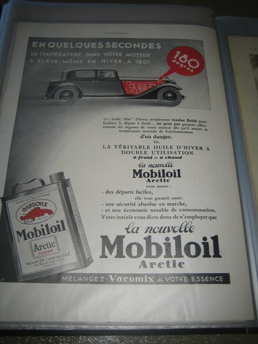 Publicité ancienne mobiloil - ancienne,
