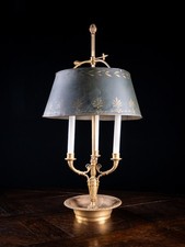 French Gilt Brass Bouillotte Candle Lamp