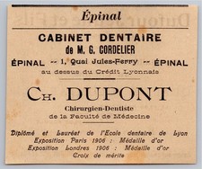 1910 Epinal Dental Cabinet Cordelier Dupont Surgeon Dentist Pub Old