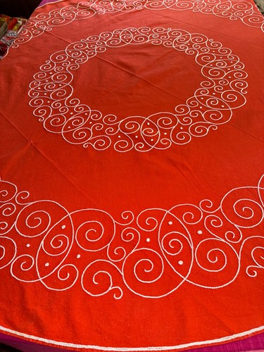 Nappe ronde ancienne toile - en,